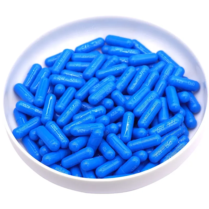 Size 2 Blue, White, Pink Empty Capsules Vegetable No Gelatin