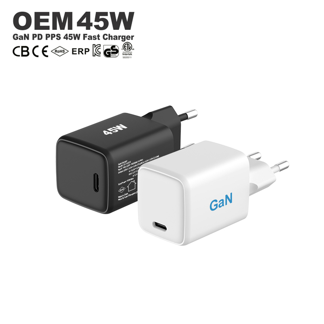45W PD 3.0 Fast Wall Charger with USB-C Port PC Material Power Charger Adapter Super 45w Charger Type c for Laptop Mobile Phones