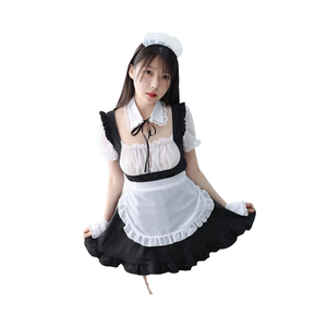 فستان قوطي بخصر مرتفع مع طباعة عتيقة ودانتيل على شكل ملاك وفيونكة، زي خادمة فرنسية حلو للفتيات، مصنوع من البوليستر للجنسين، مناسب للتلفزيون والأفلام - Product Image 2