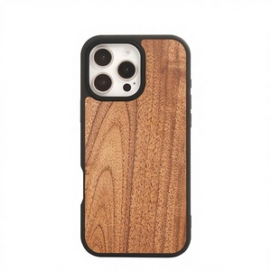 Pour iPhone 16/16 Plus, coque de téléphone antichoc en bois massif, design professionnel - Product Image 1