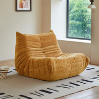Canapé paresseux moderne nordique en chenille, fauteuil d'appoint vert rétro pour salon, chambre et balcon