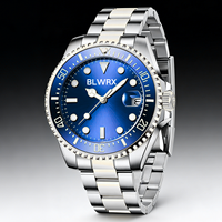 Montre de plongée sportive automatique mécanique pour homme, étanche 100 m, avec aiguilles lumineuses, en acier inoxydable, verre saphir, luxe