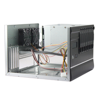 Casing Server Mini-ITX 8 Bay dengan HDD 3.5 inci dan 8 Hard Drive, Chassis Micro-ATX Plastik dengan Kipas dan Layar TEMP, Rak 8 SSD/HDD