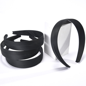 3,0 cm schwarze Satin Revers ion Covered Kunststoff Stirnbänder Stoff eingewickelt in Haar reifen für DIY geknotete Bogen Haar bänder - Product Image 3