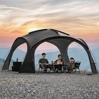 Tenda Kanopi Kubah Modern Hitam Standar Pelindung Matahari Anti UV Tahan Hujan untuk Berkemah di Luar Ruangan 2000-3000mm Tahan Air