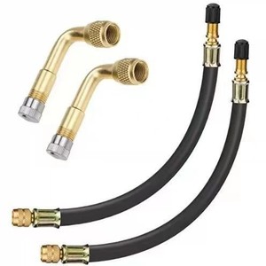 Kit de rallonge de valve tubeless 8V1 en caoutchouc noir pour gonflage rapide des pneus, embout britannique - Product Image 1