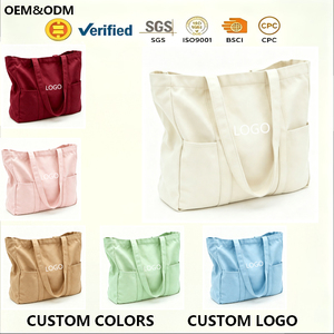 Sac fourre-tout pliable en toile réutilisable pour femme, grande capacité, fermeture éclair, multiples poches, bandoulière robuste, pour usage quotidien - Product Image 1