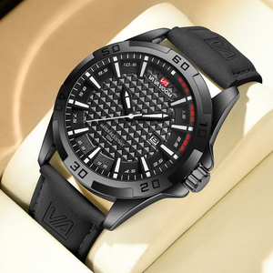 Fashion Mens Luxury Sport Watch Silver Tone Rotating Bezel Textured Dial Quartz Wristwatch with Date for Gift - Product Image 4