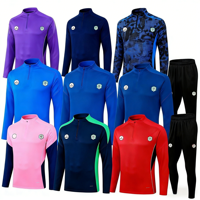 Ensemble de survêtement de football pour homme adulte, respirant, séchage rapide, antibactérien, 100 % polyester, manches longues, entraînement, vente en gros