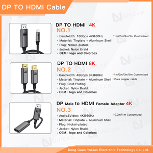 Fabbrica UNIEAN all'ingrosso HD 2M 3M DP a UHD 8k cavo 48Gbps porta di visualizzazione per 2.0 UHD 4k cavo Video per Tv Mobile - Product Image 3