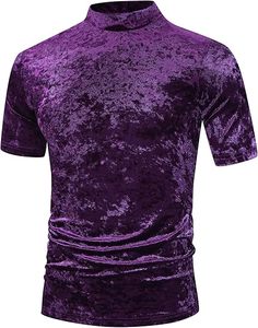 T-shirt in Velluto a Maniche Corte per <span class=keywords><strong>Uomo</strong></span>, Collo Tondo, Stile Pullover, Adatta sia Come Maglia Intima che Come Capo Esterno. - Product Image 1