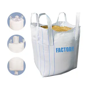 حقيبة رمادي كبيرة سعة 1.5 طن 1000 كجم مخصصة من المصنع لتفريغ الأرز/الإسمنت/المواد الكيميائية/الرملية حقائب جمبو 1.5 طن