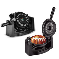 Mini gaufrier électrique avec plaques antiadhésives et chauffage uniforme pour gâteaux faits maison, utilisation en extérieur, desserts rapides