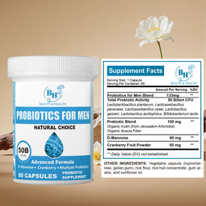 Probiótico para Hombres en Cápsulas, 60 Unidades, Apoyo Digestivo y Equilibrio de la <span class=keywords><strong>Flora</strong></span> <span class=keywords><strong>Intestinal</strong></span>, <span class=keywords><strong>Natural</strong></span>, OEM/ODM, Empaque Personalizado - Product Image 5