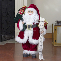 Père Noël Debout de Noël 30 à 110 cm avec Liste de Noms, Décoration Ornementale, Figurine de Collection Traditionnelle pour les Fêtes – Série Noël