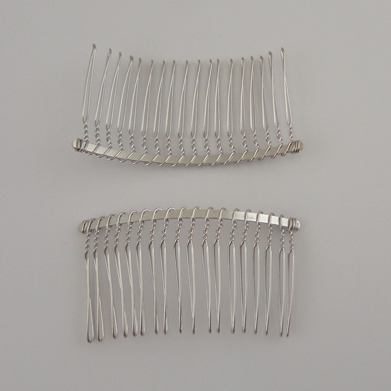 Одноцветные металлические гребни для волос, серебряные, 16 зубьев, 3,7 см * 6,5 см, 18 зубьев, аксессуары для невесты, проволока, скрученная боковая расческа