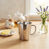 Mug à café en acier inoxydable, forme droite, design minimaliste, isolation thermique 6-12 heures, écologique, cadeau d'affaires avec poignée