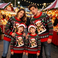 Pull en polyester à motif animal renne, tendance et festif pour Noël, idéal pour les fêtes de fin d'année – Meilleure vente directe usine