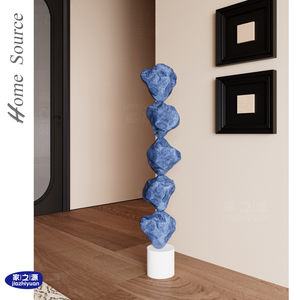 Escultura de <span class=keywords><strong>Piso</strong></span> de Acero y Vidrio Azul Home Source, Decoración de Estilo Nórdico para Sala de Estar, Comedor, Estudio, Tienda, Oficina de Ventas - Product Image 5