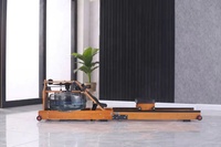 Rameur à eau de haute qualité pour utilisation à domicile au bureau Rangée en bois massif la plus fine avec double glissière avec une capacité de poids maximale de 450lb