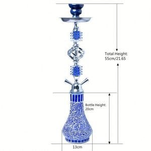 Ensemble de chicha en verre artisanal de luxe arabe, finition miroir, design à double tube, écologique, taille personnalisable, multicolore, cadeau - Product Image 4