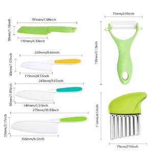 Children's Plastic Knife Set 11 Pieces With Cutting Board And Peeler For Kitchen Use - Product Image 2