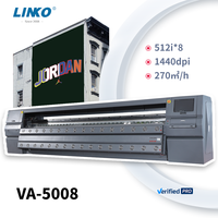 LINKO imprimante grand format 5m de largeur d'impression et huit têtes d'impression 512i VA-5008 d'imprimante à solvant pour panneau publicitaire Billboard...