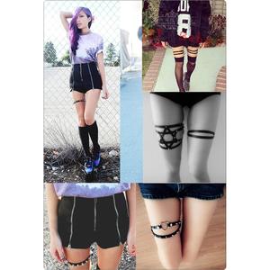 Fatto a mano Punk Rock Goth elastico giarrettiera Sexy a fila singola gamba anello 2 pezzi - Product Image 5