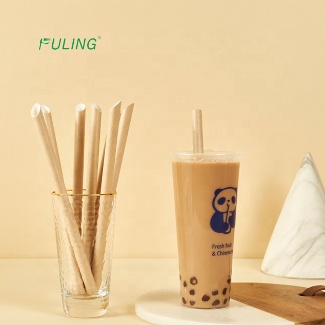 Paper Straws 3ply Black/white /kraft Biodegradable Paille Milkshake Bono Tea Bubble Tea Paper Straws sharp Drink Straw