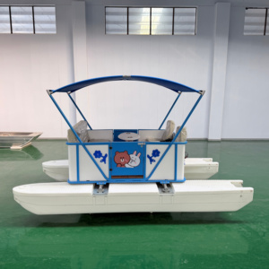 Bateau à ponton en plastique, électrique, <span class=keywords><strong>4</strong></span> <span class=keywords><strong>personnes</strong></span>, famille, plein air, parc aquatique, location, rivière, lac, hôtel, <span class=keywords><strong>voyage</strong></span>, sécurité, bateau de loisirs - Product Image 1