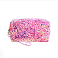 Pochette à maquillage personnalisée professionnelle avec paillettes, sac cosmétique holographique irisé, trousse de toilette esthétique scintillante pour les voyages