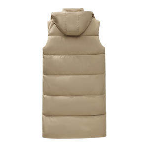 تخفيضات كبيرة سترة بلا أكمام فقاعة الملابس المخصصة في الهواء الطلق البوليستر غطاء محرك السيارة سترة منتفخة طويلة للنساء - Product Image 4