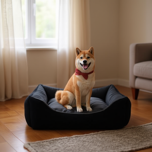 Set di 3 Cuscini per Animali Domestici in Velluto a Coste e Cristallo, Super Morbidi, Neri, per Cani - Product Image 3