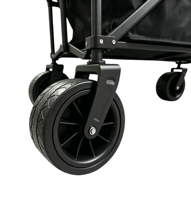 Chariot de plage pliable tout-terrain portable, capacité de charge 200 lb, noir
