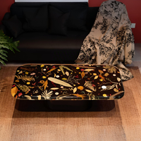 Table basse en résine époxy personnalisée, forme ovale carrée, vente directe d'usine, unique en son genre, noire, art floral