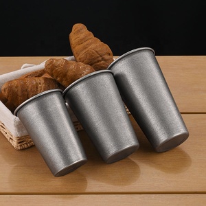 Logo personalizzato Retro argento opaco 304 acciaio inossidabile tazza di caffè stile industriale 200ml ristorante boccale di birra da campeggio tazze da Picnic - Product Image 2