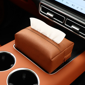 Porte-mouchoirs de <span class=keywords><strong>voiture</strong></span> en <span class=keywords><strong>cuir</strong></span> de luxe YECAI, boîte à mouchoirs universelle pour véhicule, accessoires intérieurs de <span class=keywords><strong>voiture</strong></span> adaptés à BYD Toyota Honda - Product Image 2