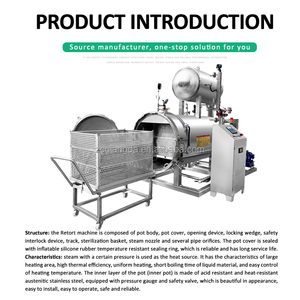 Casual Foods Nuevo Autoclave <span class=keywords><strong>Esterilizador</strong></span> de <span class=keywords><strong>vapor</strong></span> horizontal Bomba automática PLC Motor de retorta de <span class=keywords><strong>microondas</strong></span> <span class=keywords><strong>para</strong></span> restaurantes enlatados - Product Image 6