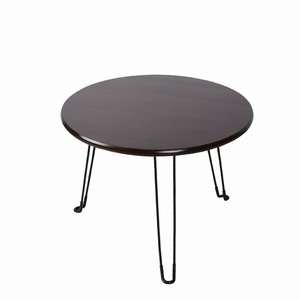 Tavolo Rotondo <span class=keywords><strong>da</strong></span> <span class=keywords><strong>Esterno</strong></span> di Alta Qualità con Gambe <span class=keywords><strong>in</strong></span> Ferro, Durevole, <span class=keywords><strong>in</strong></span> <span class=keywords><strong>Legno</strong></span> <span class=keywords><strong>Grezzo</strong></span> Color Noce - Product Image 3