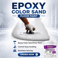 Peinture de sol en sable coloré époxy anti-poussière, revêtement en sable de quartz sans joint pour sols commerciaux