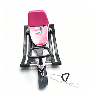 <span class=keywords><strong>Luge</strong></span> à neige directionnable pour enfants avec volant, siège rembourré et corde de traction – Idéale pour les activités hivernales en plein air et les descentes en ski - Product Image 4