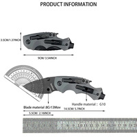 Couteau multifonctionnel Tanto le plus vendu avec manche G10 - Outil EDC d'extérieur haute dureté avec tournevis et ouvre-bouteille