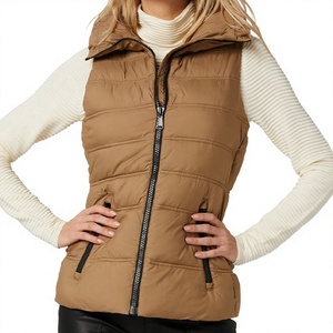 <b>Women's</b> Fashion Stand Collar <b>Sleeveless</b> Quilted Gilet Soft Insulated Puffer Vest with Custom Logo Wholesale OEM Services - Product Image 1