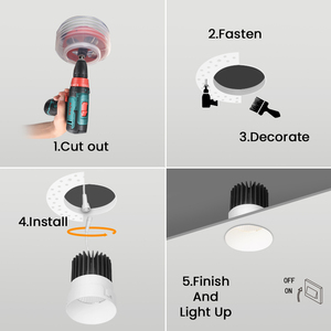BESTCO 3 pouces Trimless LED plafonnier 13W réglable LED <span class=keywords><strong>Spot</strong></span> pour hôtels et magasins caché intérieur Downlight - Product Image 6