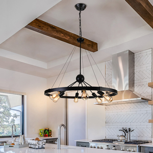 Lámpara de araña moderna para vestíbulo de hotel, candelabro negro estilo Art Deco para salas de estar de villas - Product Image 6