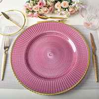 Assiettes de Luxe en Verre de 13 Pouces, Assiettes de Présentation Rondes pour Mariage, Haute Qualité, Écologiques, pour Banquets et Cadeaux - Vente Flash