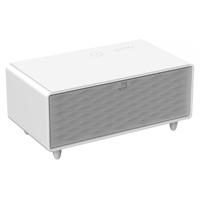 Table basse intelligente moderne avec réfrigérateur et congélateur intégrés, charge sans fil, plateau en verre trempé, table basse avec réfrigérateur