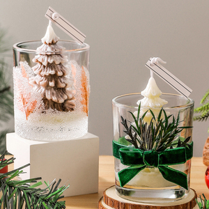 Aikun Venda Quente Personalizado Fragrância Handmade 3d Árvore De Natal Velas Festivas Atmosfera e Decoração De Vidro Jar - Product Image 1