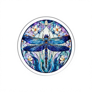 Attrape-lumière en acrylique transfrontalier, motif libellule, bleu, violet, blanc, style bohème, ornement suspendu pour cour, Halloween - Product Image 1