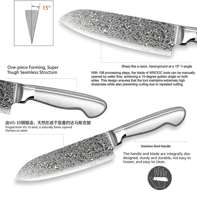 Ensemble de couteaux de chef japonais Tc Damascus, couteau à découper, couteau utilitaire, couteau à désosser pour la cuisine moderne